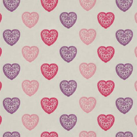 Harlequin Book of Little Treasures Fabrics Sweet Heart Fabric - Pink / Purple - HLTF133571 - Image 1