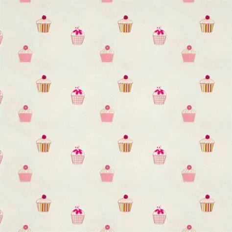 Harlequin Book of Little Treasures Fabrics Cupcakes Fabric - Fuchsia / Candy / Lime / Natural - HLTF133572