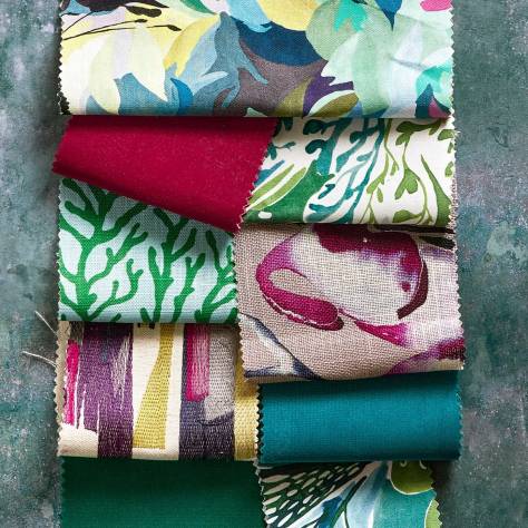 Harlequin Colour 1 Fabrics Atoll Fabric - Seaglass/Emerald - HTEF120999