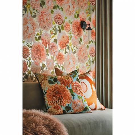 Harlequin Colour 2 Fabrics Dahlia Fabric - Blossom/Emerald/New Beginnings - HQN2121081 - Image 3