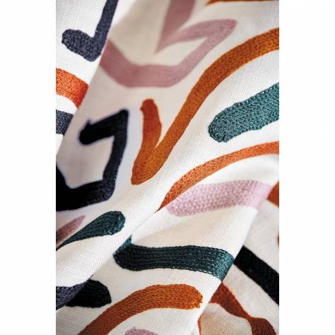 Harlequin Colour 2 Fabrics Synchronic Fabric - Black Earth/Bleached Coral/Moss - HQN2133872