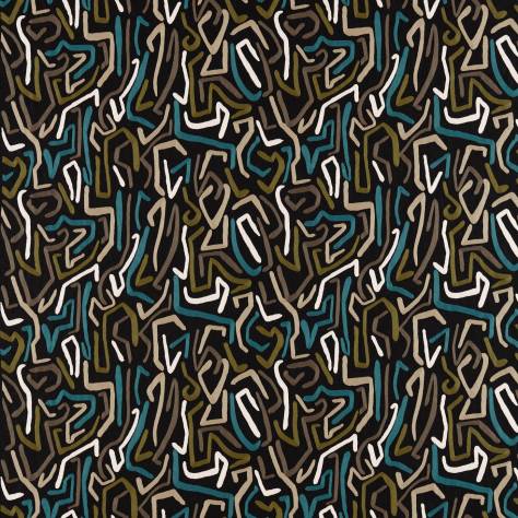 Harlequin Colour 2 Fabrics Synchronic Fabric - Black Earth/Bleached Coral/Moss - HQN2133872 - Image 1