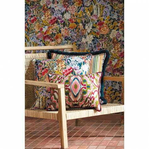Harlequin Colour 2 Fabrics Ixora Fabric - Pomegranate/Tree Canopy/Ink - HQN2133892 - Image 2