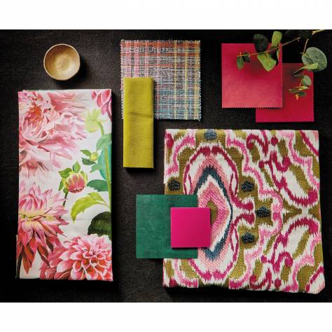Harlequin Colour 2 Fabrics Ixora Fabric - Pomegranate/Tree Canopy/Ink - HQN2133892 - Image 3