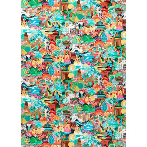 Harlequin Colour 3 Fabrics Journey of Discovery Fabric - Ionian/Harissa/Emerald - HQN3121125