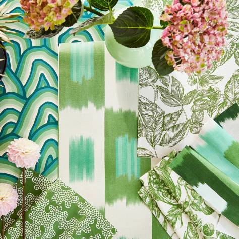 Harlequin Colour 3 Fabrics Shiruku Fabric - Emerald/Forest/Silver Willow - HQN3121132