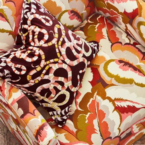 Harlequin Colour 3 Fabrics Serpenti Fabric - Brazilian Rosewood/Grounded/Amber Light - HQN3121140 - Image 3