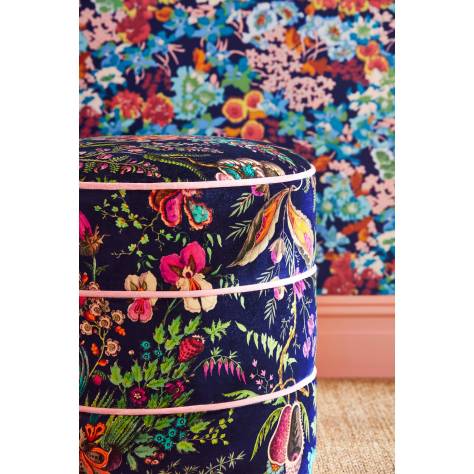 Harlequin Harlequin x Sophie Robinson Fabrics Dahlia Bunch Fabric - Lapis/Carnelian/Spinel - HSRF121172 - Image 3