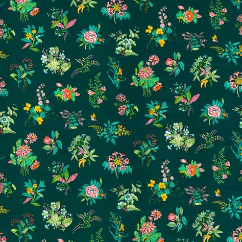 Harlequin Harlequin x Sophie Robinson Fabrics Woodland Floral Fabric - Jade/Malachite/Rose Quartz - HSRF121175 - Image 1