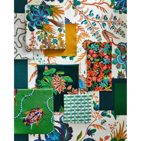 Harlequin Harlequin x Sophie Robinson Fabrics Wonderland Floral Fabric - Lapis/Emerald/Carnelian - HSRF121179