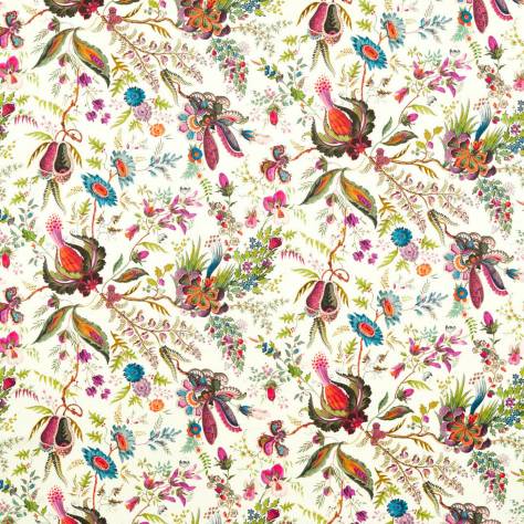 Harlequin Harlequin x Sophie Robinson Fabrics Wonderland Floral Fabric - Spinel/Peridot/Pearl - HSRF121181 - Image 1