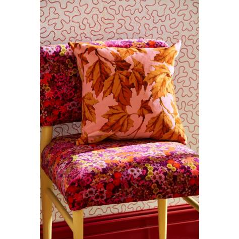 Harlequin Harlequin x Sophie Robinson Fabrics Dappled Leaf Fabric - Amber/Rose - HSRF121190 - Image 2