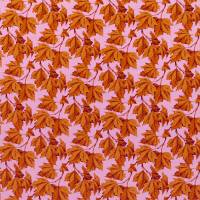 Dappled Leaf Fabric - Amber/Rose