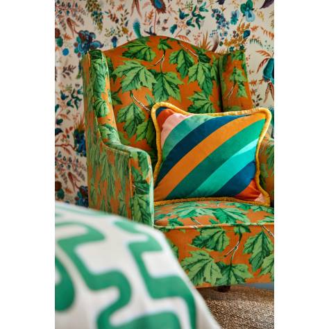 Harlequin Harlequin x Sophie Robinson Fabrics Dappled Leaf Fabric - Emerald/Amber - HSRF121191 - Image 2