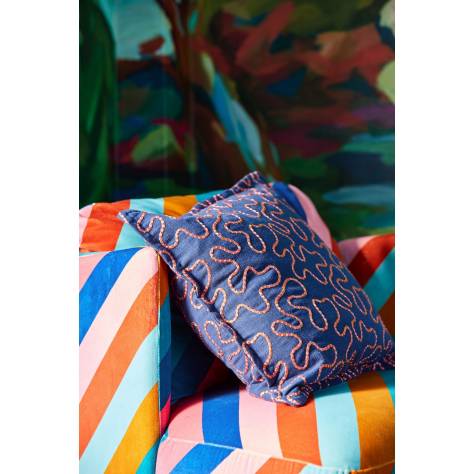 Harlequin Harlequin x Sophie Robinson Fabrics Sherbet Stripe Fabric - Lapis/Spinel/Aquamarine - HSRF121192 - Image 2