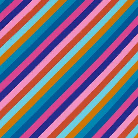 Harlequin Harlequin x Sophie Robinson Fabrics Sherbet Stripe Fabric - Lapis/Spinel/Aquamarine - HSRF121192 - Image 1