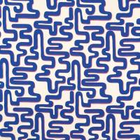 Meander Fabric - Lapis/Spinel
