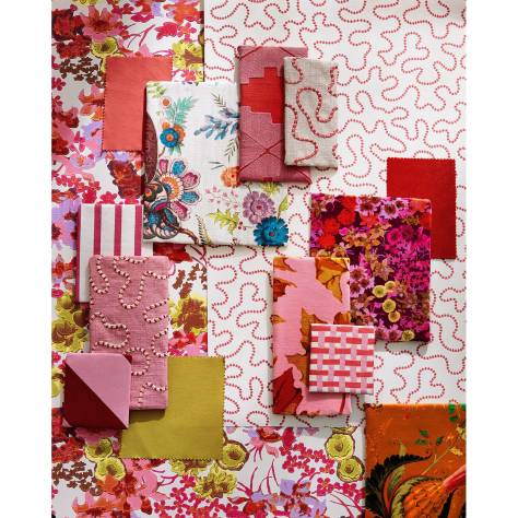 Harlequin Harlequin x Sophie Robinson Fabrics Paper Straw Stripe Fabric - Ruby/Rose - HSRF133990