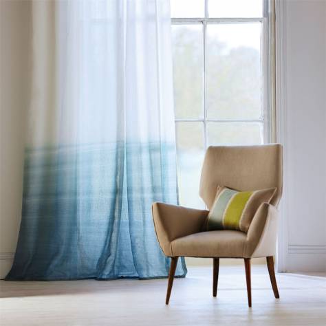 Harlequin Landscapes Voiles & Weaves Fabrics Tranquil Fabric - Sky/Chalk - HLAL130955