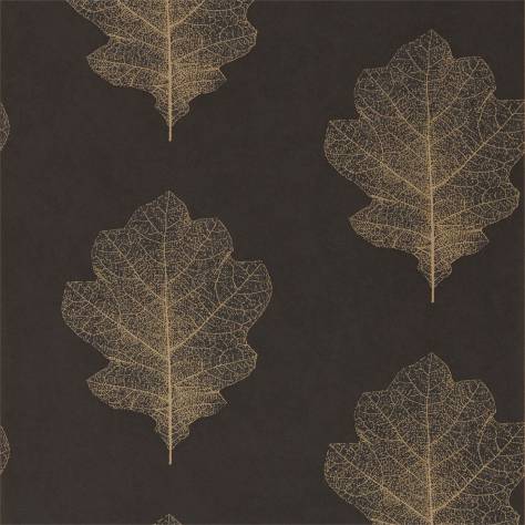 Sanderson Woodland Walk Wallpapers Oak Filigree Wallpaper - Charcoal/Bronze - DWOW215700