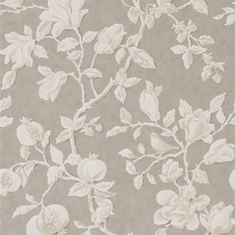 Sanderson Woodland Walk Wallpapers Magnolia & Pomegranate Wallpaper - Silver/Linen - DWOW215722