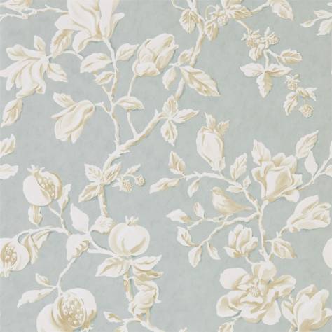 Sanderson Woodland Walk Wallpapers Magnolia & Pomegranate Wallpaper - Grey Blue/Parchment - DWOW215724