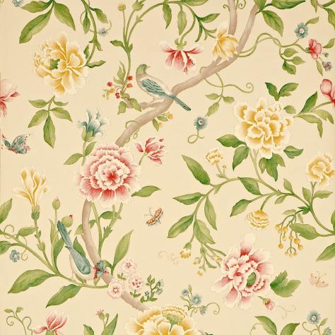Sanderson Caverley Wallpapers Porcelain Garden Wallpaper - Red/Beige - DCAVPO104