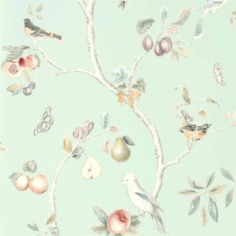Sanderson Art of the Garden Wallpapers Fruit Aviary Wallpaper - Duck Egg/Multi - DART216312