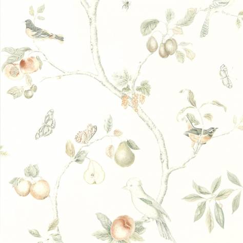 Sanderson Art of the Garden Wallpapers Fruit Aviary Wallpaper - Ivory/Mineral - DART216313