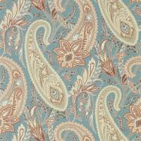 Cashmere Paisley Wallpaper - Teal/Spice