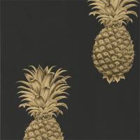 Pineapple Royale Wallpaper - Graphite/Gold