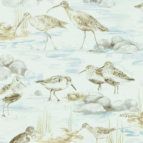 Sanderson Embleton Bay Wallpapers Estuary Birds Wallpaper - Blue/Grey - DEBB216492