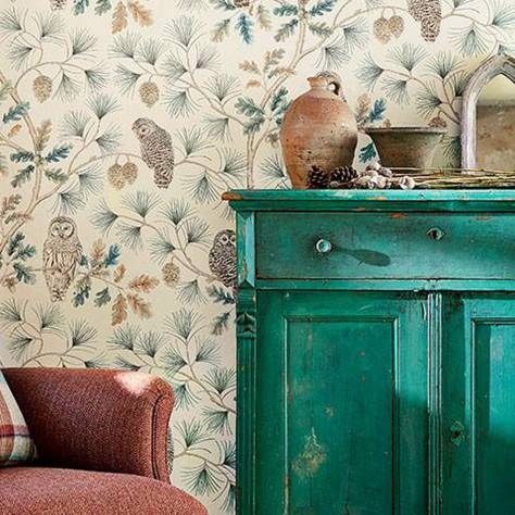 Sanderson Elysian Wallpapers Owlswick Wallpaper - Linen - DYSI216598