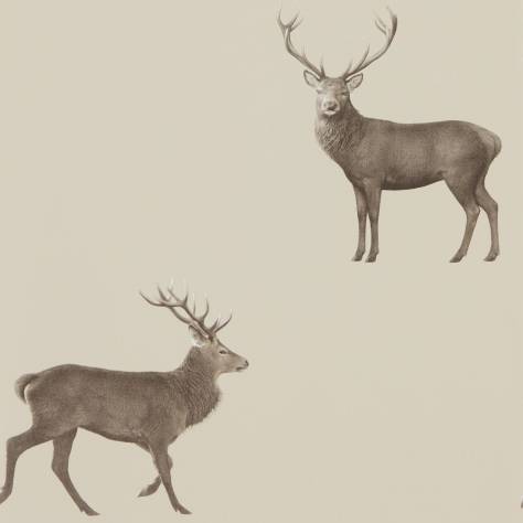 Sanderson Elysian Wallpapers Evesham Deer Wallpaper - Birch - DYSI216618
