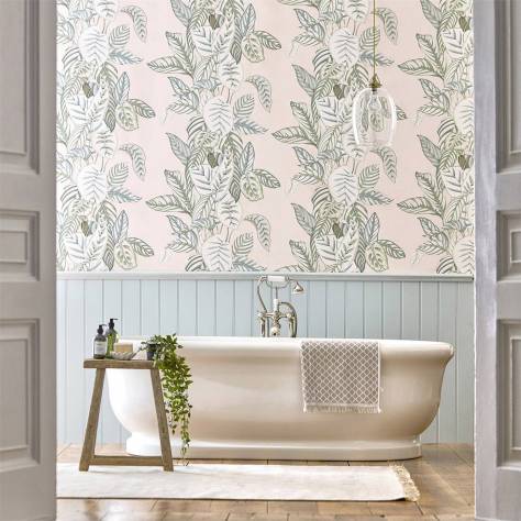 Sanderson Glasshouse Wallpapers Calathea Wallpaper - Orchid / Eucalyptus - DGLW216632