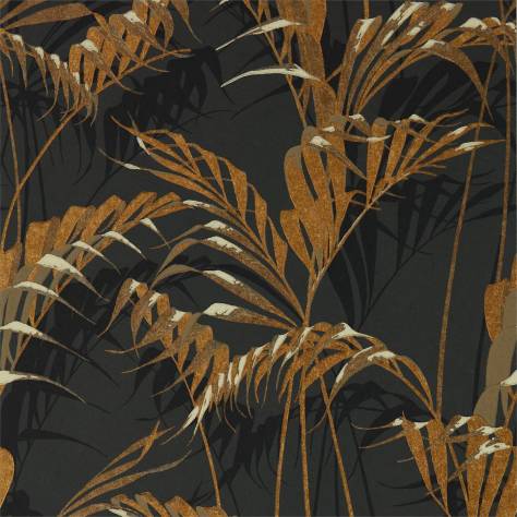 Sanderson Glasshouse Wallpapers Palm House Wallpaper - Charcoal / Gold - DGLW216641
