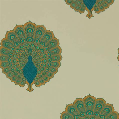 Sanderson Caspian Wallpapers Kalapi Wallpaper - Peacock - DCPW216757