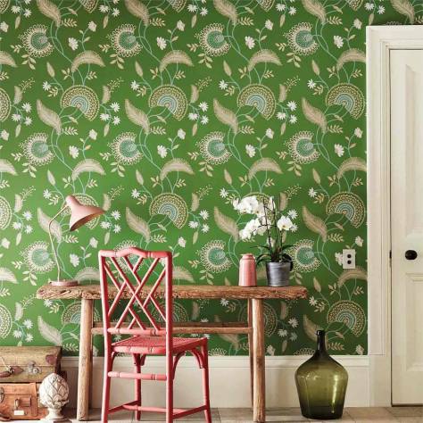 Sanderson Caspian Wallpapers Ishi Wallpaper - Emerald - DCPW216779