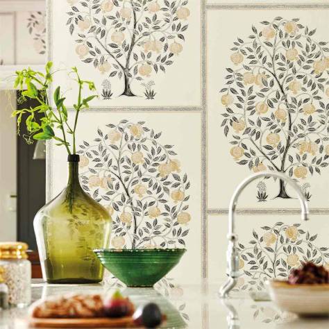 Sanderson Caspian Wallpapers Anaar Tree Wallpaper - Charcoal / Gold - DCPW216791