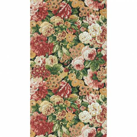 Sanderson One Sixty Wallpapers Rose and Peony Wallpaper - Amanpuri Red/Devon Green - DOSW217028