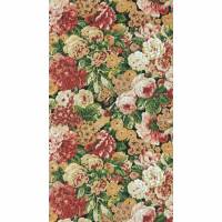 Rose and Peony Wallpaper - Amanpuri Red/Devon Green