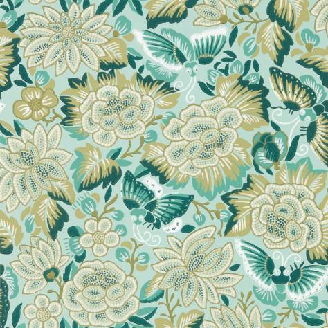 Sanderson Water Garden Wallpapers Amara Butterfly Wallpaper - Bamboo/Fountain Green - DWAW217118