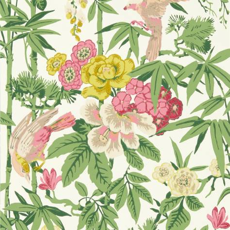 Sanderson Water Garden Wallpapers Bamboo & Birds Wallpaper - Scalion Green - DWAW217130