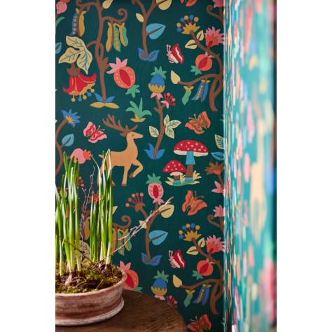 Sanderson Arboretum Wallpapers Forest of Dean Wallpaper - Mulberry/Multi - DABW217218