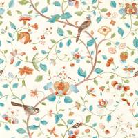 Arils Garden Wallpaper - Teal/Russet