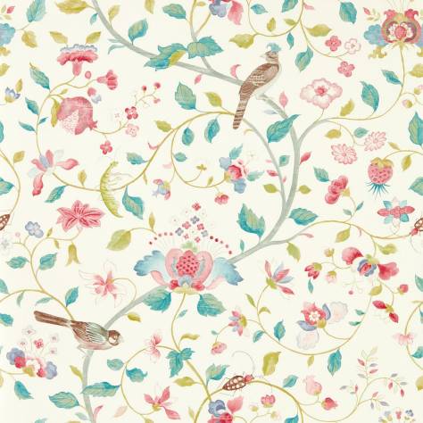 Sanderson Arboretum Wallpapers Arils Garden Wallpaper - Blue Clay/Pink - DABW217236