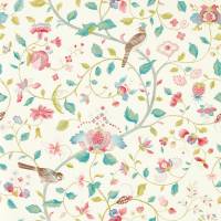 Arils Garden Wallpaper - Blue Clay/Pink