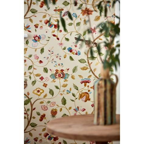 Sanderson Arboretum Wallpapers Arils Garden Wallpaper - Indigo/Red - DABW217237