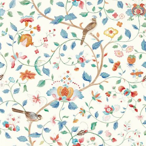 Sanderson Arboretum Wallpapers Arils Garden Wallpaper - Indigo/Red - DABW217237
