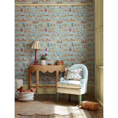 Sanderson Disney Home x Sanderson Wallpapers Mickey & Minnie Wallpaper - Bonbon Blue - DDIW217264
